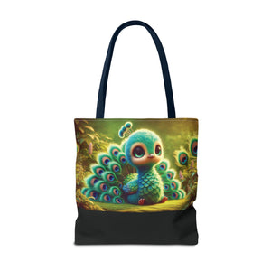Baby Peacock/Black Trio Tote Bag - 3 Sizes