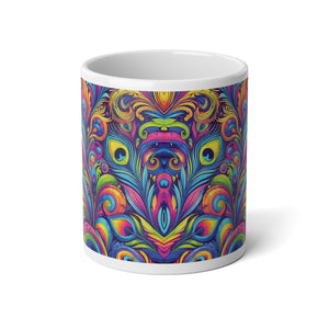 Jumbo Mug, 20oz, Peacock Currents | Tropical Coffee Cup