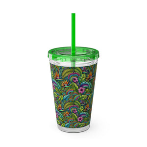 Tropical Tumbler with Straw | 16 oz: Rainforest Blooms