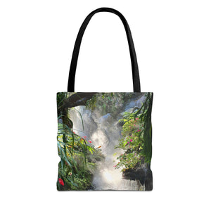 Tropical Misty Rainforest River Tote Bag - 3 Sizes
