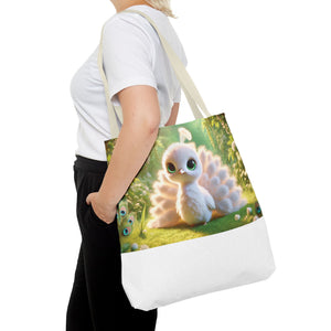 Baby White Peacock/White Trio Tote Bag - 3 Sizes