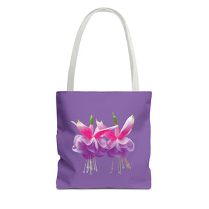 Tropical Real Two Fuchsias/Lt. Purple Tote Bag - 3 Sizes