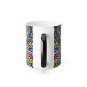 Color Morphing Mug, 11oz, Rainforest Music Parrots