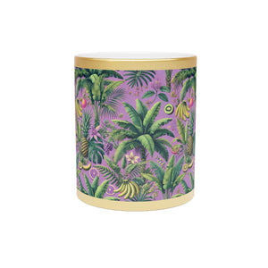 Tropical Metallic Mug, Gold or Silver - More Tropi Fruit, Purple