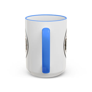 Accent Rim & Handle Coffee Mug — Tropics Lifestyle Coffee Pearl/Palm Logo