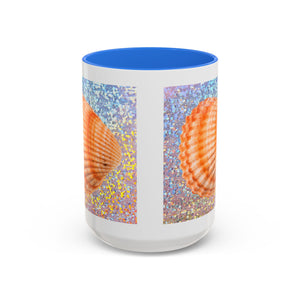 Colorful Mugs (11oz, 15oz), Disco Orange Scallop