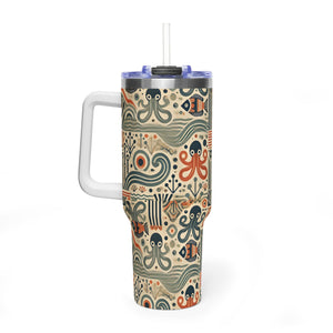 40oz Tumbler Art Deco Octopus Pattern Thermal
