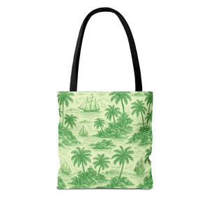 Faraway Toile/Green Tote Bag - 3 Sizes