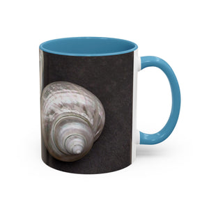 Accent Color Coffee Mug (11, 15oz), 8 Colors - White Nautilus Trio/Black, Large