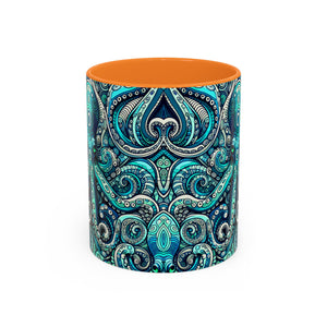Accent Color Coffee Mug, Many Colors - 11oz & 15oz / Aqua Octopus