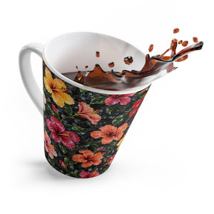 Tropical Latte Mug, 12 oz— Hibiscus Garden Coffee Cup