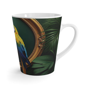 Latte White Mug - Framed Parrot Pair
