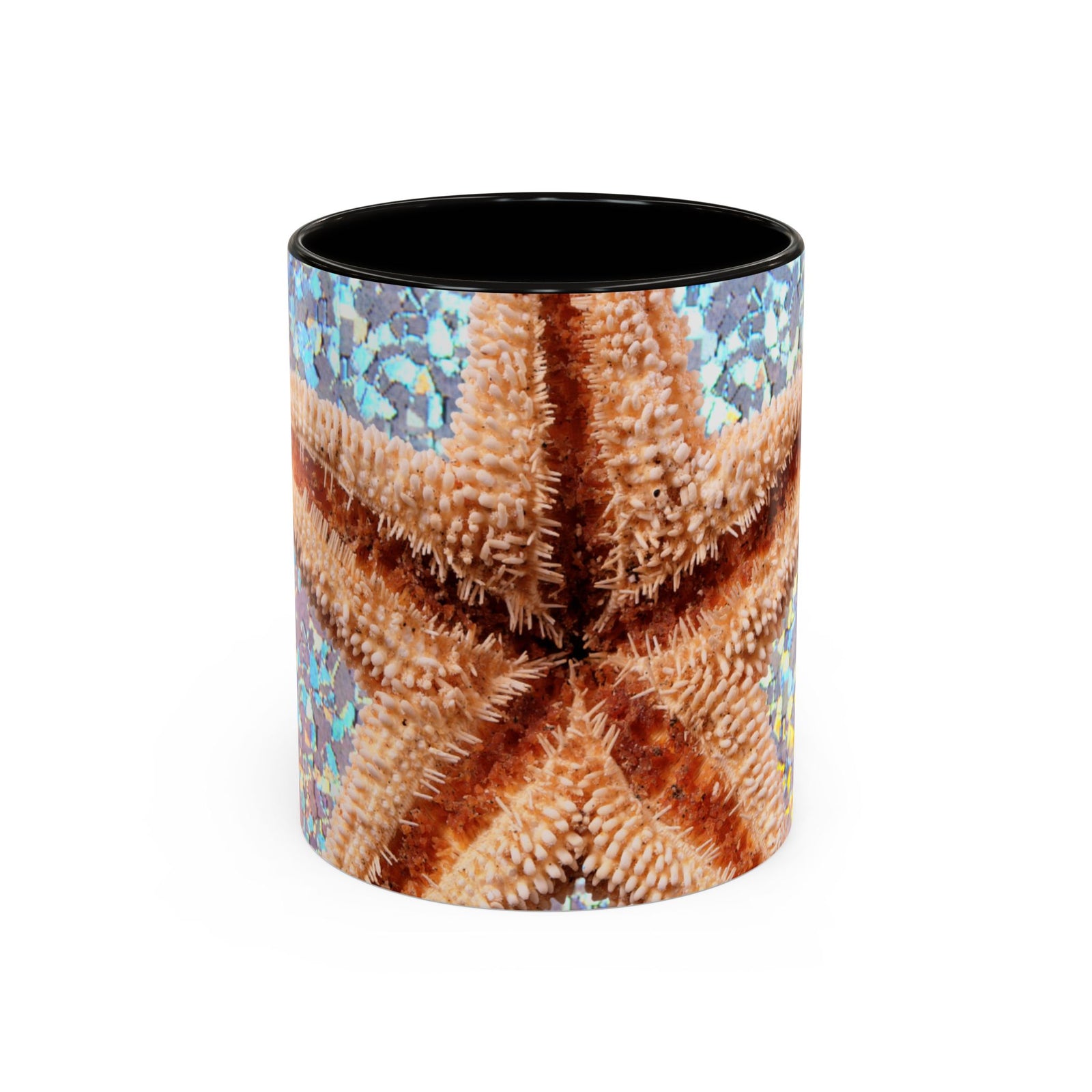 Colorful Mugs (11oz, 15oz), Disco Starfish Macro