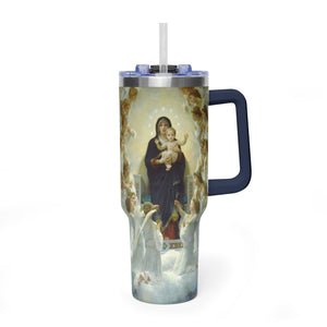 40oz Vacuum Tumbler - Madonna and Child with Angels Stainless Travel Mug