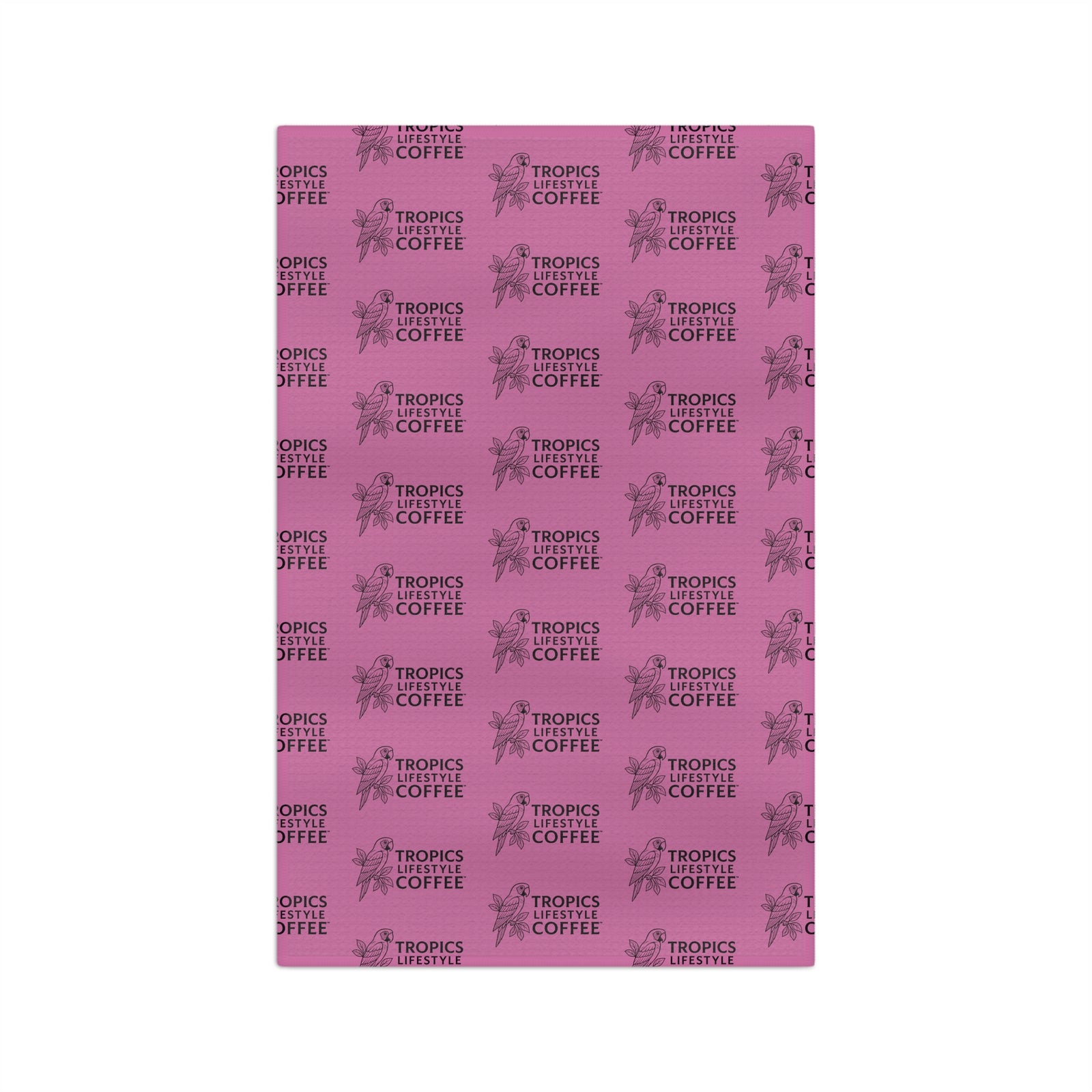 Tropical Microfiber Coffee/Tea Towel — Coffee Brand Mono Logo, lt. pink