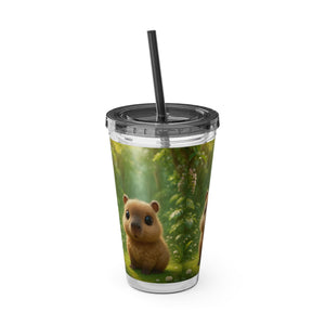 Tropical Tumbler with Straw | 16 oz: Baby Cabybara
