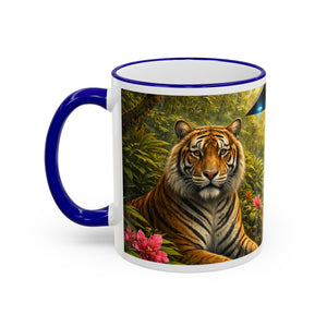 Accent Rim & Handle Mug — UFO & Tiger