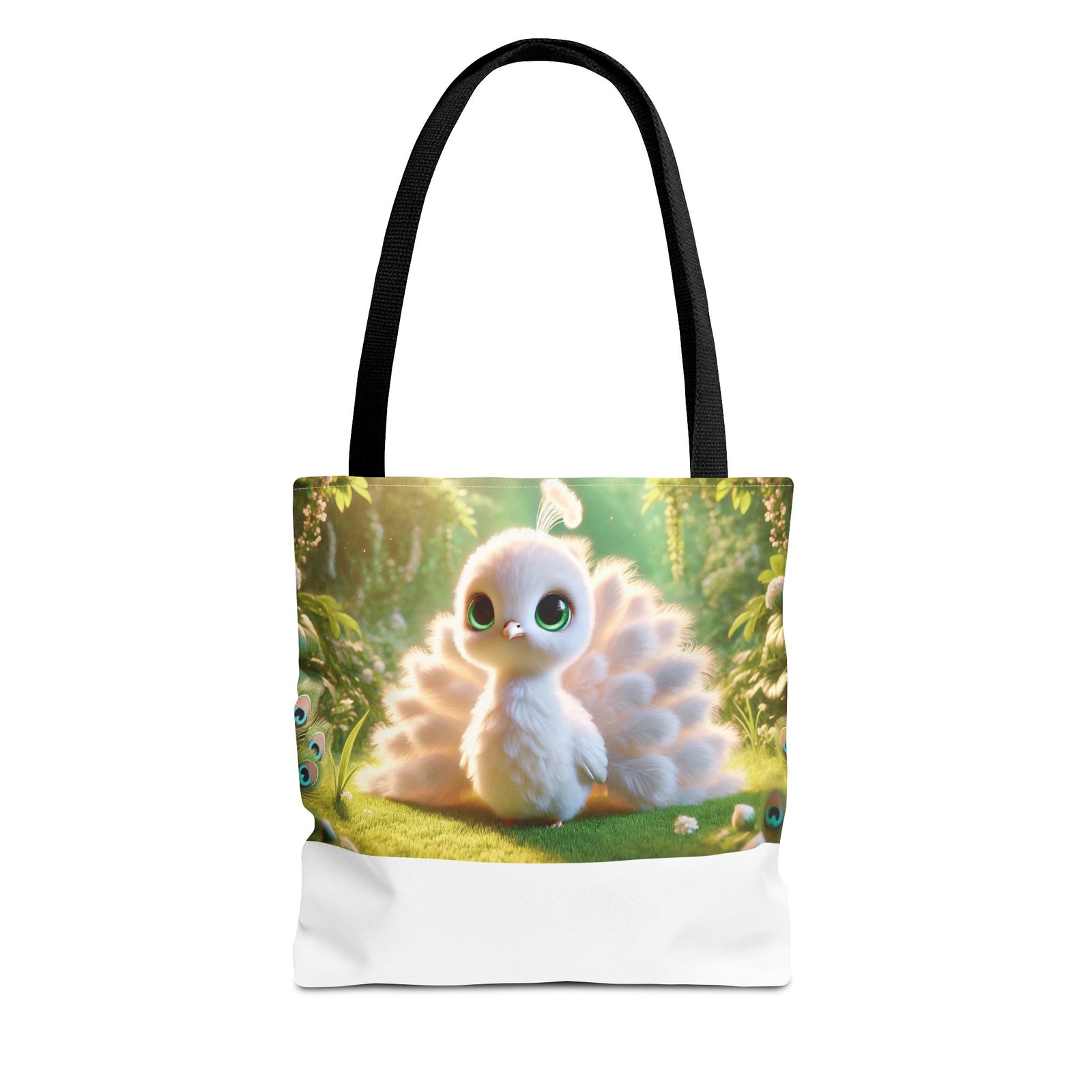 Baby White Peacock/White Trio Tote Bag - 3 Sizes