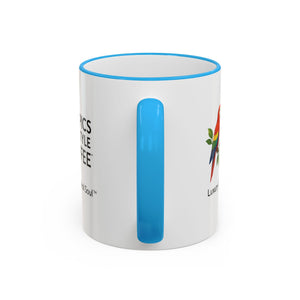 Accent Rim & Handle Coffee Mug ~ Tropics Lifestyle Coffee Parrot Logo