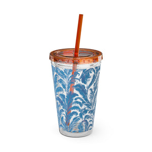 Tropical Tumbler with Straw | 16 oz: Rocco Blues