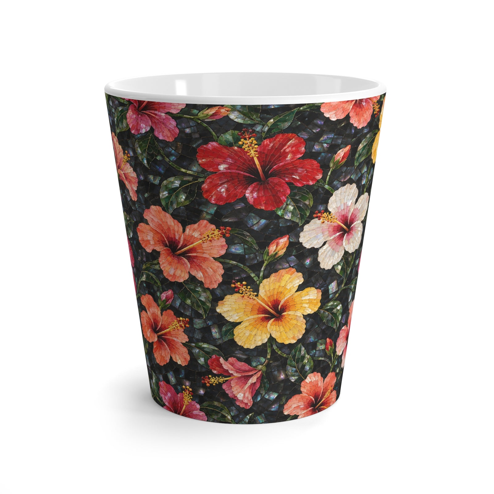 Tropical Latte Mug, 12 oz— Hibiscus Garden Coffee Cup