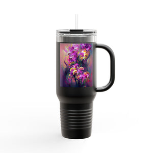 Fantasy Orchids Insulated Travel Mug - 40oz - Perfect for Outdoor Adventures