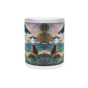 Tropical Metallic Mug, Gold or Silver - UFOs & Mermaids