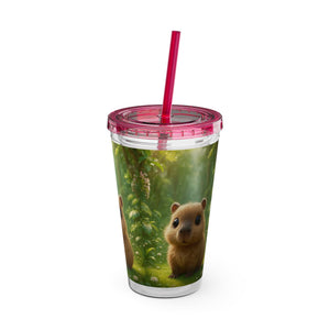 Tropical Tumbler with Straw | 16 oz: Baby Cabybara
