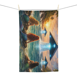 Microfiber Coffee/Tea Towel — UFOs & 3 Marmaids