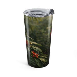 20oz Insulated Travel Tumbler — Colorful Macaw Parrot & Coffee Plants