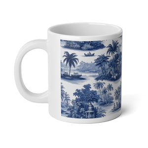 Jumbo Mug, 20oz, My Last Voyage Toile | Tropical Coffee Cup