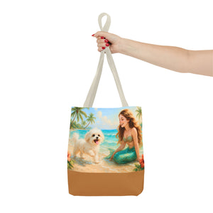 Puppy Ariel and Mermaid Tote Bag - 3 Sizes
