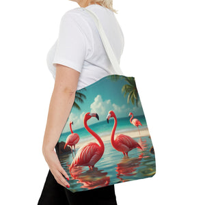 Flamingo Morning Dip Tote Bag — 3 Sizes