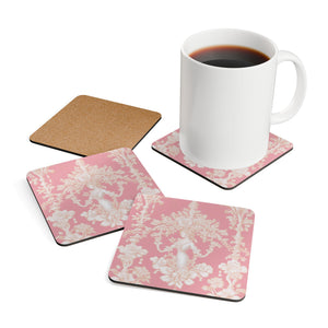 Coaster Set/4 - Pearl Lady Toile, Hyacinth Pink