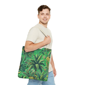 Tropical Palms & Bananas Tote Bag, Green - 3 Sizes