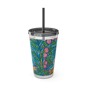 Tropical Tumbler with Straw | 16 oz: Beach Seagulls