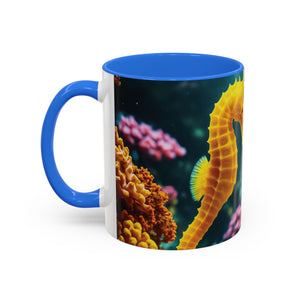 Black Coffee Mug ~ Seahorses in Love