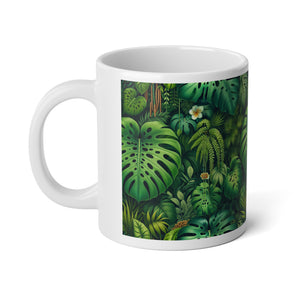 Jumbo Mug, 20oz, Rainforest Greenery | Tropical Coffee Cup, Gift for Plant Lovers