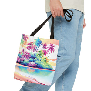 Watercolor Beach Tote Bag - 3 Sizes