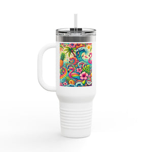Flamingo Funday Insulated Travel Mug - 40oz - Perfect for Outdoor Adventures