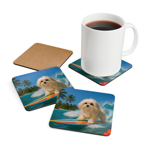Coaster Set/4 - Surfer Puppy Ariel