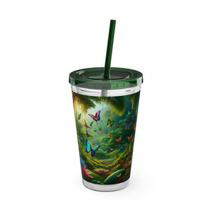 Tropical Tumbler with Straw | 16 oz: Butterflies in a Dell