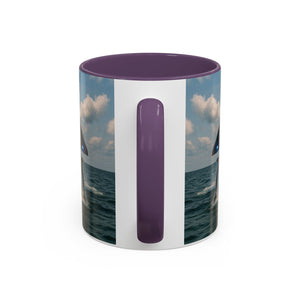 Accent Coffee Mug (11, 15oz), 8 Colors - UFO and Dolphin
