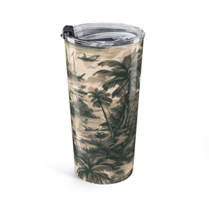 Tumbler 20oz -Tropical Toile, Black