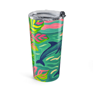 20oz Tumbler — Tropical Jumping Dolphins Travel Cup