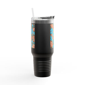 Insulated Travel Mug, 40oz / Beach Dreams, Coral Blues
