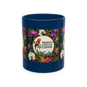 Tropical Coffee Mug, 11 oz — Ceramic Tropics Lifestyle Coffee Colorful Logo