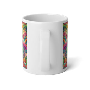 Jumbo Mug, 20oz, Flamingo Waves | Tropical Coffee Cup