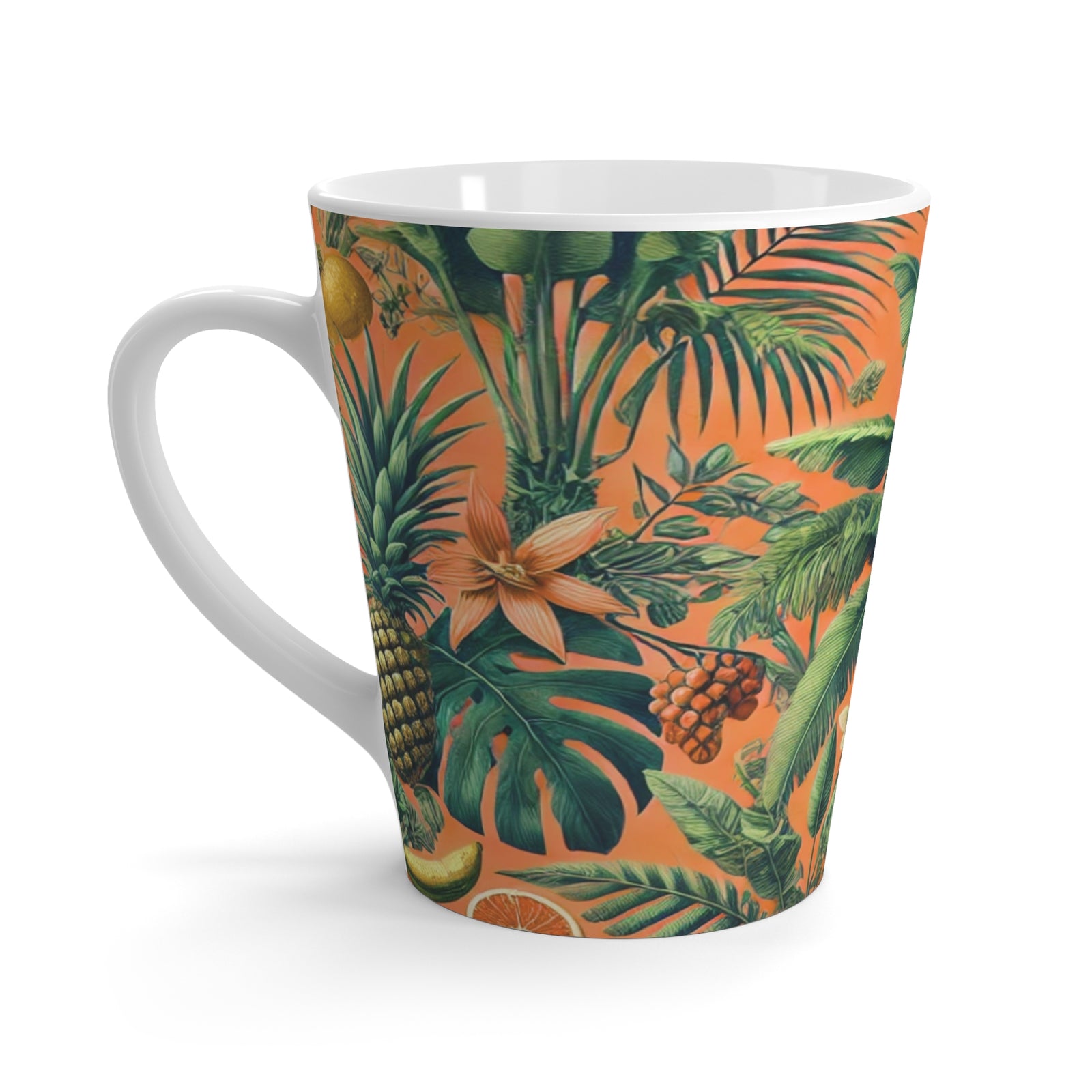 Latte White Mug - More Tropical Fruit, Orange