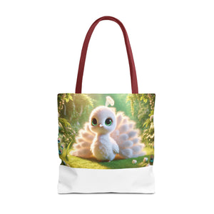 Baby White Peacock/White Trio Tote Bag - 3 Sizes